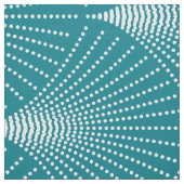 Weiß und Türkis Art-Deko Geometrisches Muster Stoff (Muster)