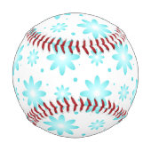 Weiß und türkisfarben, zarte Farbtupfer Baseball (Rückseite)