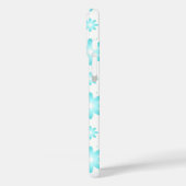 Weiß und türkisfarben, zarte Farbtupfer Case-Mate iPhone Hülle (Rückseite / Links)