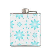 Weiß und türkisfarben, zarte Farbtupfer Flachmann (Rückseite)