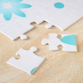 Weiß und türkisfarben, zarte Farbtupfer Puzzle (Seite)