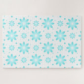 Weiß und türkisfarben, zarte Farbtupfer Puzzle (Horizontal)