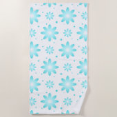 Weiß und türkisfarben, zarte Farbtupfer Strandtuch (Vorderseite)