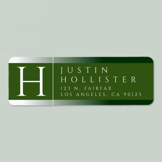 Weiß und Waldgrün | Klassisches Rücksendeadresse-E
