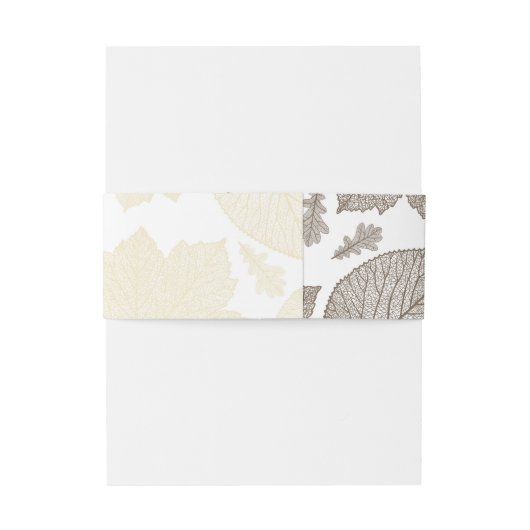 Weiß und wedding GoldHerbstlaub Einladungsbanderole (Rückseitenbeispiel)