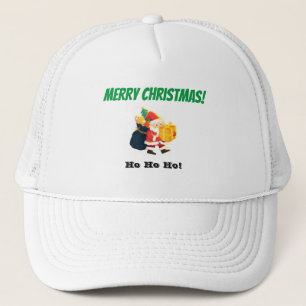 Weiß und weiß froh Weihnachts-Zauberkap Top Truckerkappe