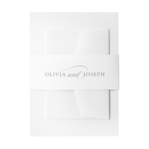 Weiß und Weiß Grün Italienisch Elegante Hochzeit Einladungsbanderole