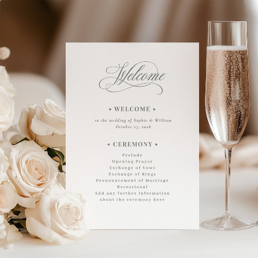 Weiß und Weiß grün | Luxe Wedding Welcome Programm