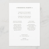 Weiß und Weiß grün | Luxe Wedding Welcome Programm (Rückseite)