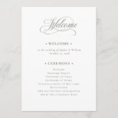 Weiß und Weiß grün | Luxe Wedding Welcome Programm (Vorderseite)