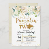 Weiß unser kleiner Kürbis macht zwei Einladungen (Vorne/Hinten)