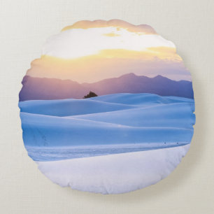 Weiß versandet nationales Monument 3 Rundes Kissen