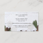 Weiß verzweifeltes Holz Rustikale Weihnachten Visitenkarte (Rückseite)