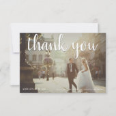 Weiß Vielen Dank 2 Foto Hochzeit Danke Karte (Vorderseite)