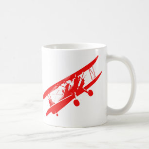 Weiß Vintager Flugzeugdekor 11-Unze-klassischer Kaffeetasse