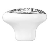 Weiß, Vintages Bauernhaus Waschsalon Keramikknauf (Seitenansicht)