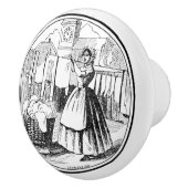 Weiß, Vintages Bauernhaus Waschsalon Keramikknauf (Rechts)