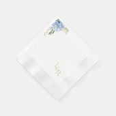 Weiß | Wasserfarbensage & Blue Hydrangea Wedding Serviette (Ecke)