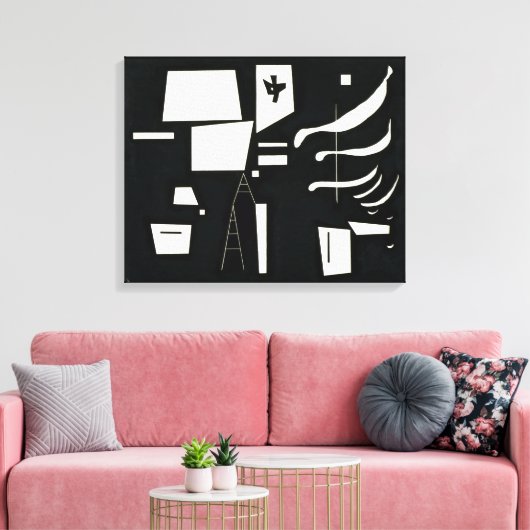 Weiß - weich und hart | Kandinsky | Leinwanddruck (Insitu (Wohnzimmer))