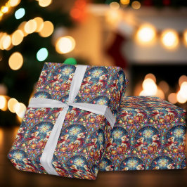 Weiß-Weihnachtsmäuse Muster Geschenkpapier