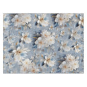 Weiß, Weiß und Gold Blume auf Seide Tischdecke (Vorderseite (Horizontal))