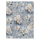 Weiß, Weiß und Gold Blume auf Seide Tischdecke (Vorderseite)