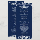 Weiß & Weiß Vintage Elegantes Hochzeitsprogramm Programm (Vorne/Hinten)