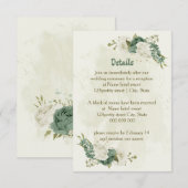 Weiß-Weiße Blume Hochzeitsdetails Begleitkarte (Vorne/Hinten)