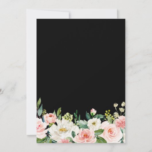 Weiß-weißes botanisches Brautparty Einladung (Rückseite)