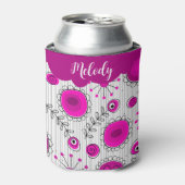 Weiß-weißes Herz-Whimsikal Blume Blumenname Dosenkühler (Kanne Vorderseite)