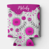 Weiß-weißes Herz-Whimsikal Blume Blumenname Dosenkühler (Rückseite)