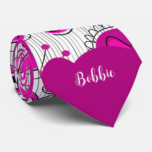 Weiß-weißes Herz-Whimsikal Blume Blumenname Krawatte