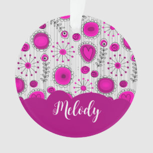 Weiß-weißes Herz-Whimsikal Blume Blumenname Ornament