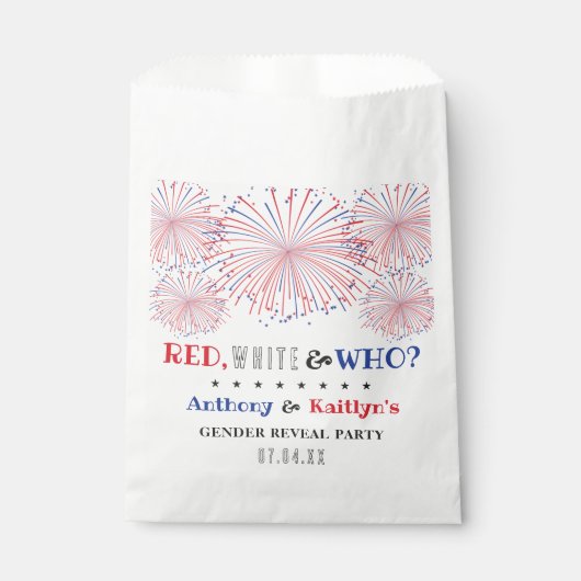 Weiß & Wer? 4. Juli Party über geschlechtsspezifis Geschenktütchen (Vorderseite)