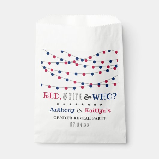 Weiß & Wer? 4. Juli Party über geschlechtsspezifis Geschenktütchen (Vorderseite)