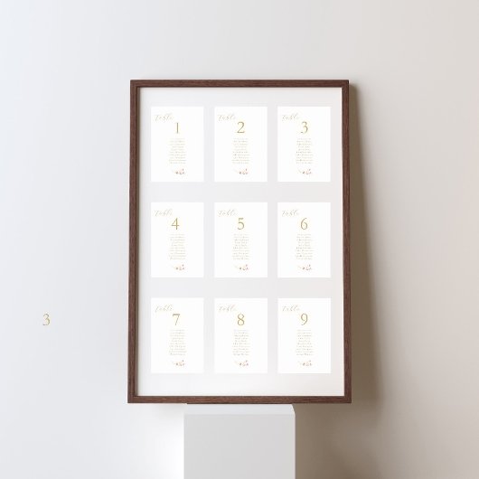 Weiß | Wildblume Wedding Guestlist Tischnummer