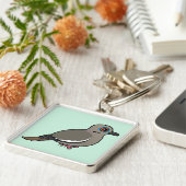 Weiß-winged Taube Schlüsselanhänger (Seite)