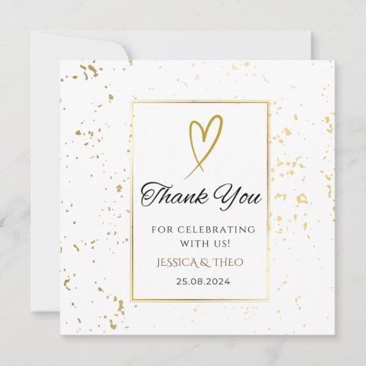 Weiß wir Hochzeit Danke Karte (Vorderseite)