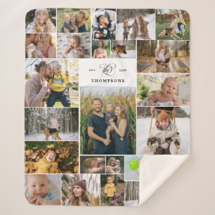 Weiß Wirbel der Familienname 25 FotoCollage Sherpadecke