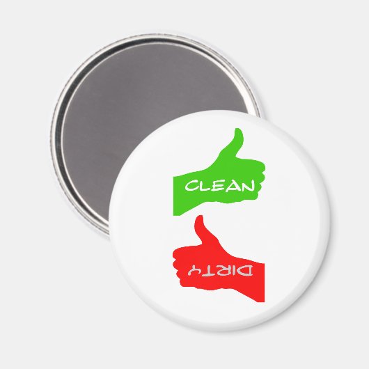 Weiß wirbelt nach oben/unten sauber/dreckig Geschi Magnet (Vorderseite/Rückseite)