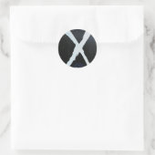 WEISS X RUNDER AUFKLEBER (Tasche)