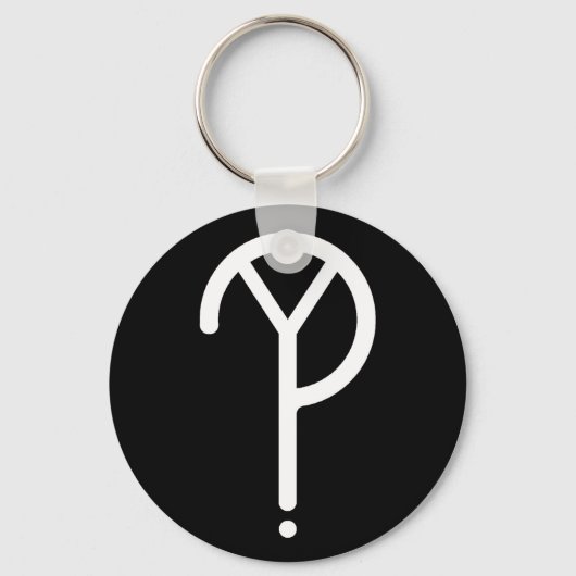 Weiß Y? Symbol Schlüsselanhänger (Vorderseite)