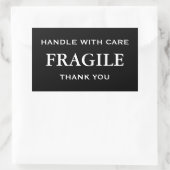 Weiß zerbrechlich. Mit Vorsicht umgehen. Vielen Da Rechteckiger Aufkleber (Tasche)