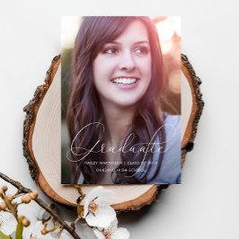 Weiß zur schulischen Foto-Graduation von elegantem Einladung