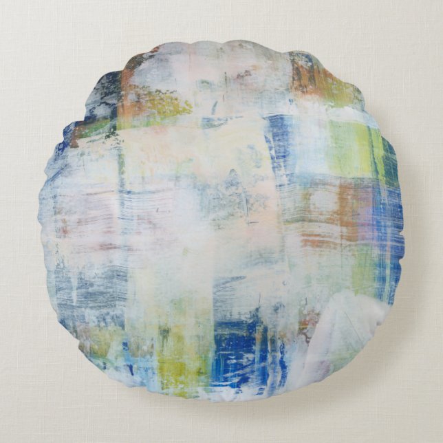 Weißabstrich III Rundes Kissen (Vorderseite)