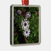 Weißafrikanischer Daisy Silbernes Ornament (Rechts)