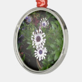 Weißafrikanischer Daisy Silbernes Ornament (Links)