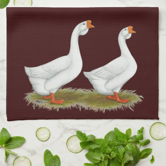 Weißafrikanischer Gänse Geschirrtuch (Gefaltet)