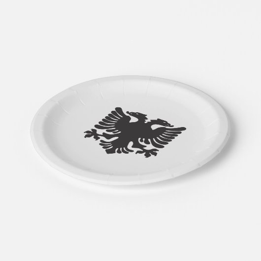 Weißalbanischer Adlerplatten Pappteller (Schrägansicht)