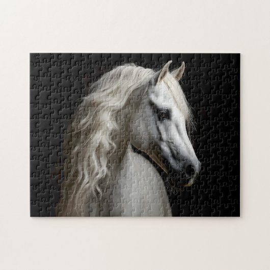 Weißandalusischer Stallion Puzzle (Horizontal)